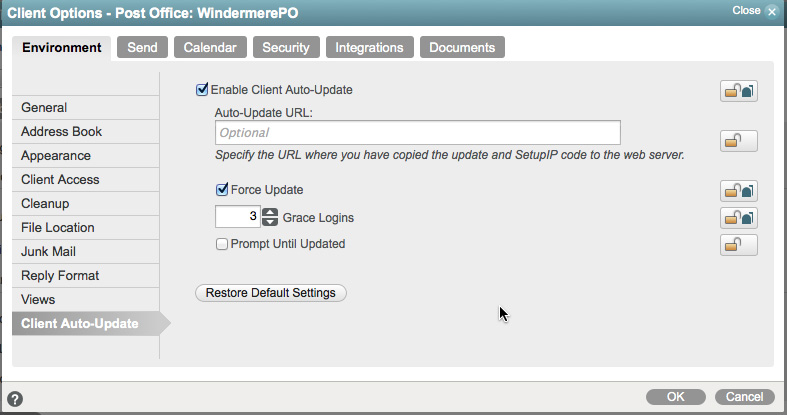 Figure 1:  Enable client update in the  POA configuration