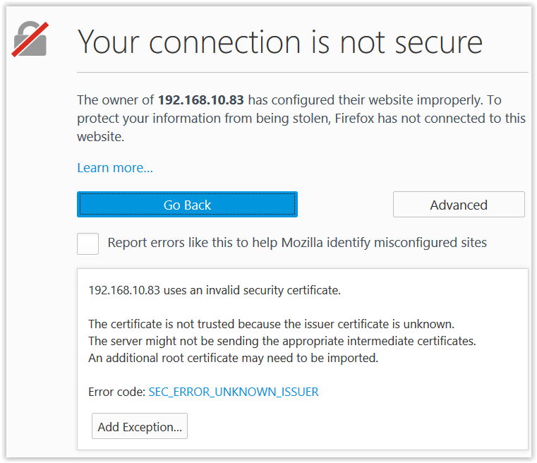 unknown certificate authority